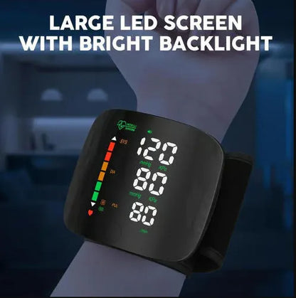 Rechargeable Wrist Blood Pressure with LED Touch Screen, Voice Broadcast & 99x2 Memory — Accurate Home BP Tracking Made Simple,5.3 - 7.6 inches
