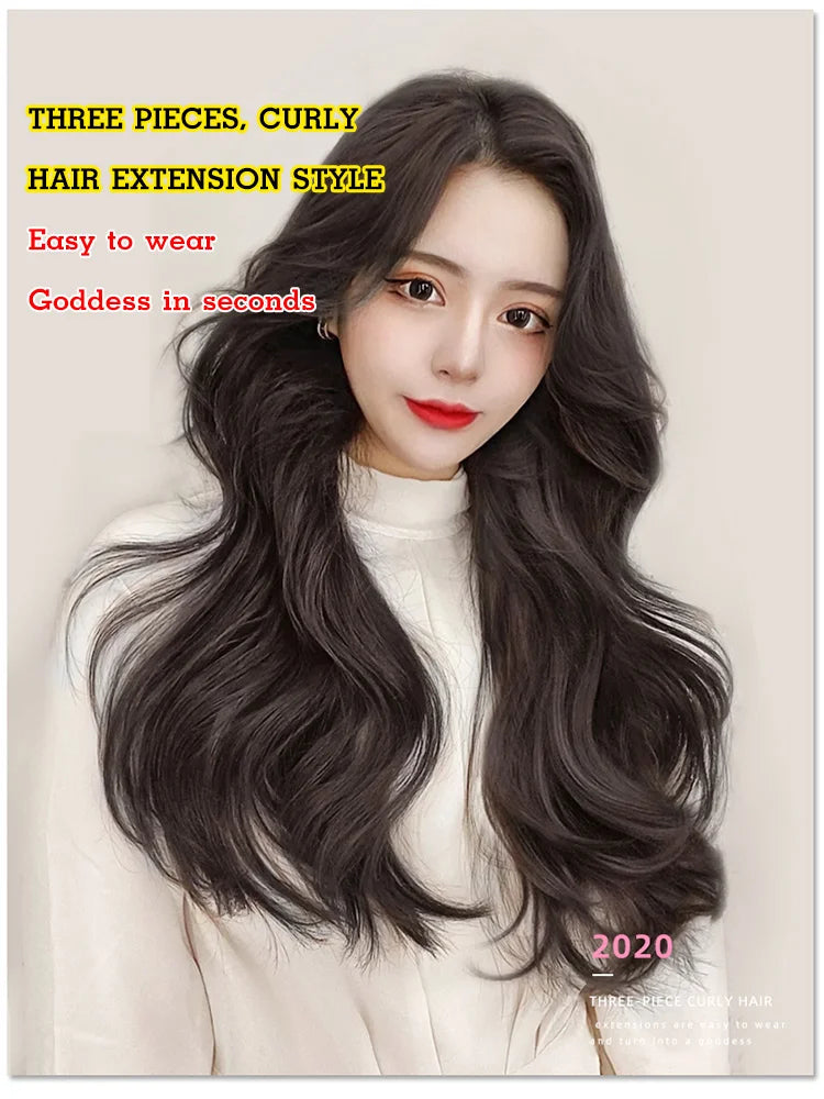 Three-piece Hair Extension Curly Hair Straight Hair Big Wave【3 Pieces in 1 Pack 】
