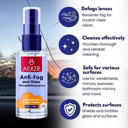 AEXZR™ anti-fog and glass hardening spray