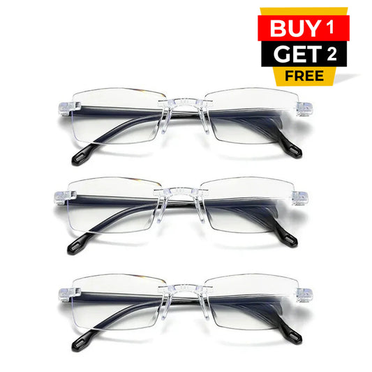 Bi-Focal Rimless Adaptive Intelligent Zoom Reading Glasses (3BFRG3)