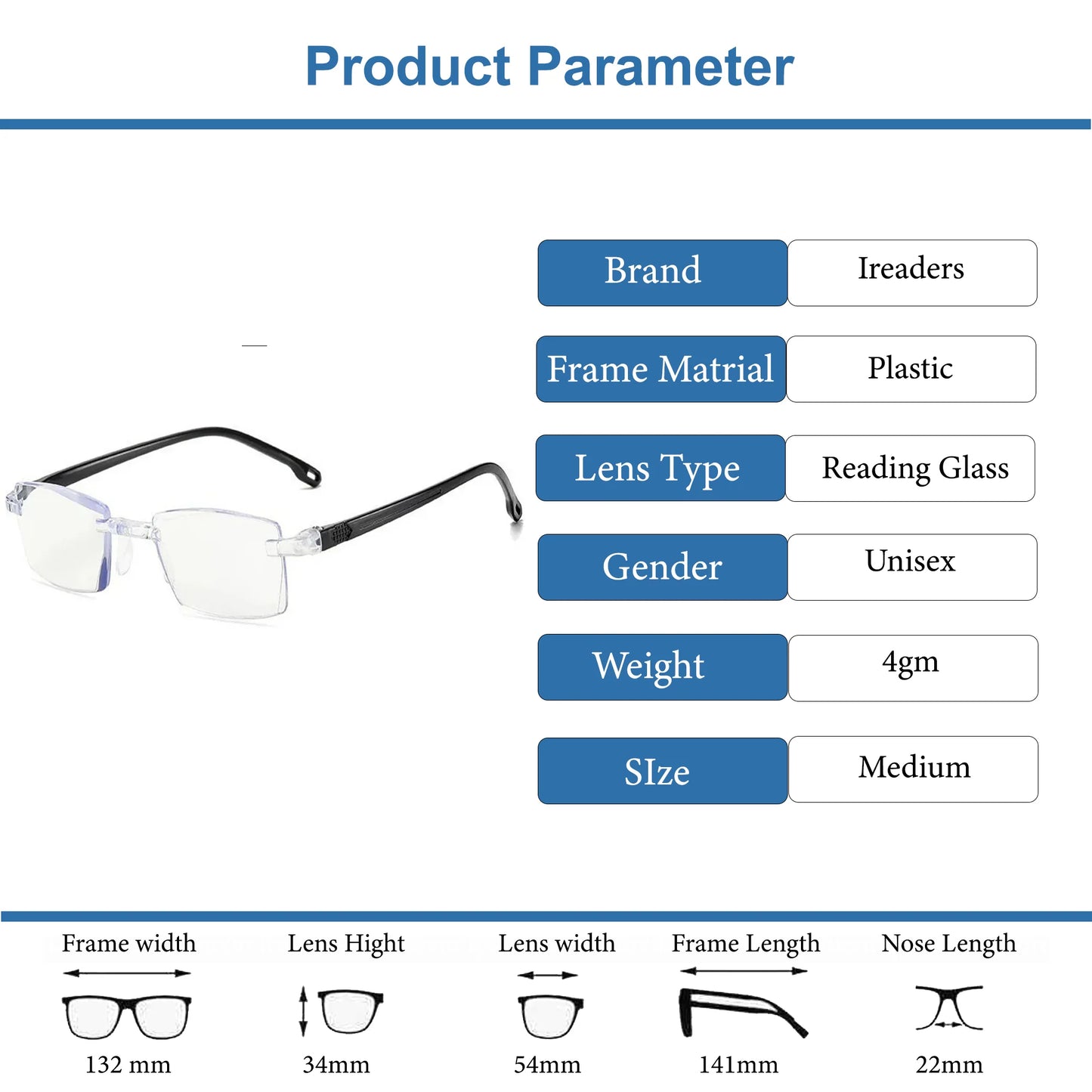 Bi-Focal Rimless Adaptive Intelligent Zoom Reading Glasses (3BFRG3)
