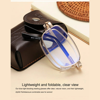 Metal Golden Foldable Adaptive One Power Reading Glasses (2MGFRG3)