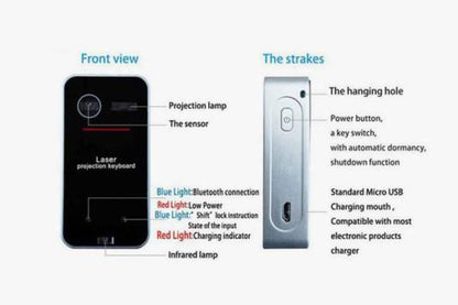 Portable wireless laser keyboard