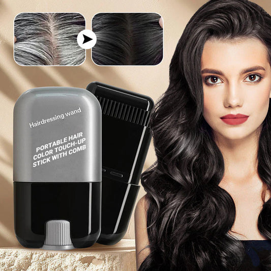 🔥Portable Hair Color Touch-Up Stick with Built-In Comb – Quick & Easy Coverage!